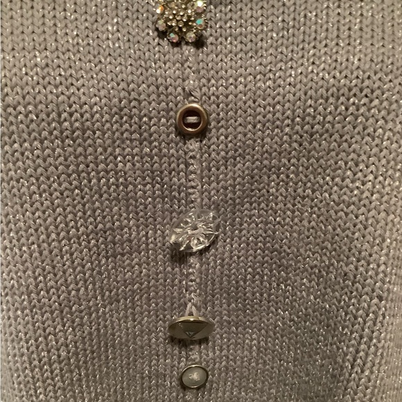 Pure Handknit s/m p/m women’s gray cowl neck 100% cotton pullover sweater - Picture 3 of 12